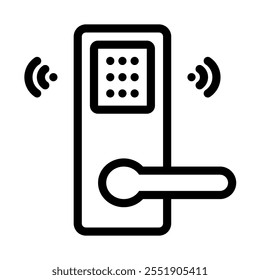 Smart lock icon line style transparent