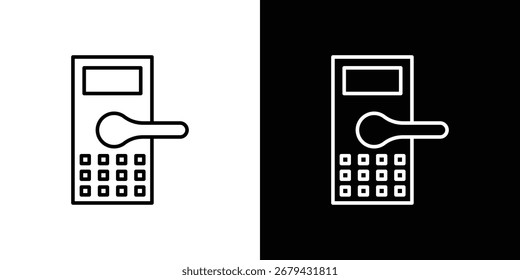Smart lock icon line for web, mobile and infographics.