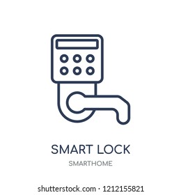 Smart lock icon. Smart lock linear symbol design from Smarthome collection. Simple outline element vector illustration on white background.