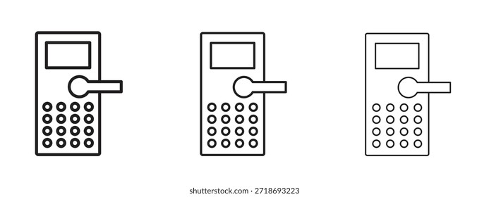 Conjunto de pictogramas negros con logotipo de bloqueo inteligente. arte de contorno de línea delgada.