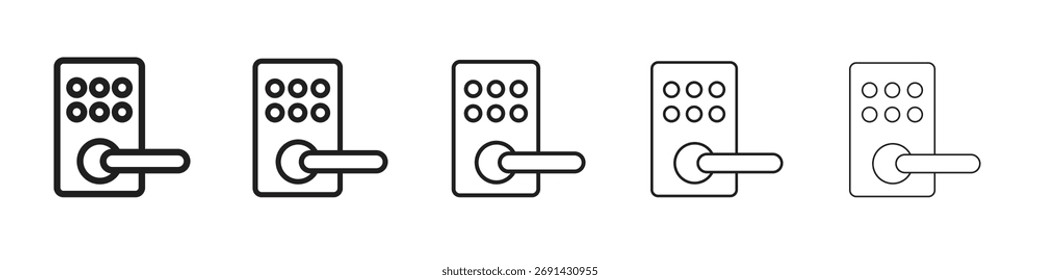 Icono de bloqueo inteligente, ilustración de logotipo de Vector de contorno, pictograma lineal aislado