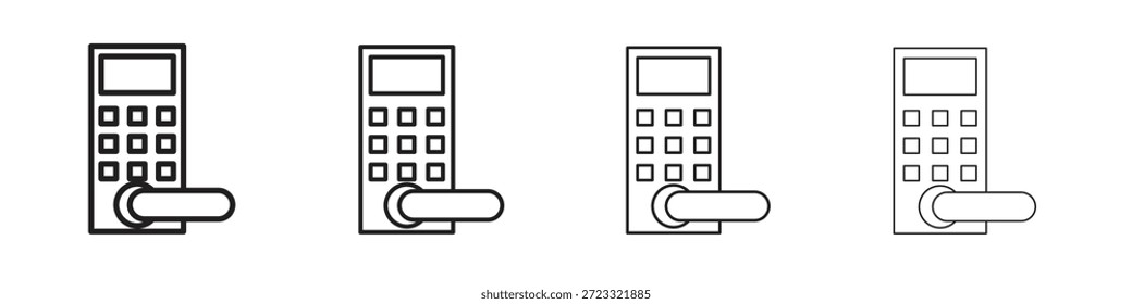 Conjunto de ícones de cadeado inteligente, Ilustração, Preto