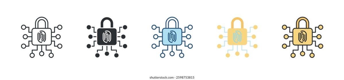 Smart Lock Icon Set Multiple Style Collection