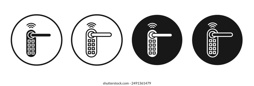 Smart lock icon set on white background