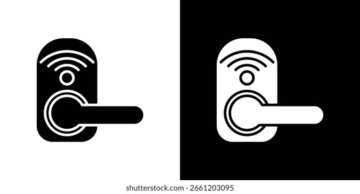 Símbolo de icono de bloqueo inteligente en color blanco y negro. Estilos de silueta.