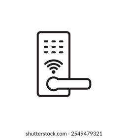 Smart lock icon thin line vector isolated