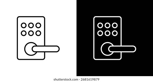 Icono de bloqueo inteligente símbolo de línea delgada sobre fondo blanco. Ilustración vectorial de trazo editable