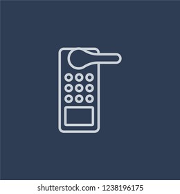 Smart lock icon. Trendy flat vector line Smart lock icon on dark blue background from smart home collection. 