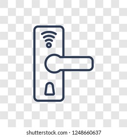 Smart lock icon. Trendy linear Smart lock logo concept on transparent background from Smarthome collection