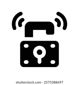 smart lock icon. vector glyph icon for your website, mobile, presentation, and logo design.