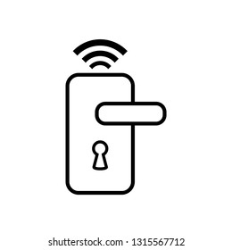 Smart lock icon. Wireless door lock vector icon.   line style