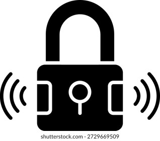 Smart Lock Icon: Wireless Security System Concept