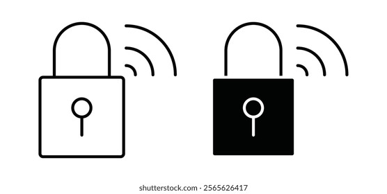 Smart lock icons in black and white colors