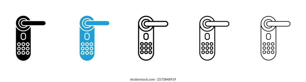 Smart lock icons in filled and 3 stroke weights