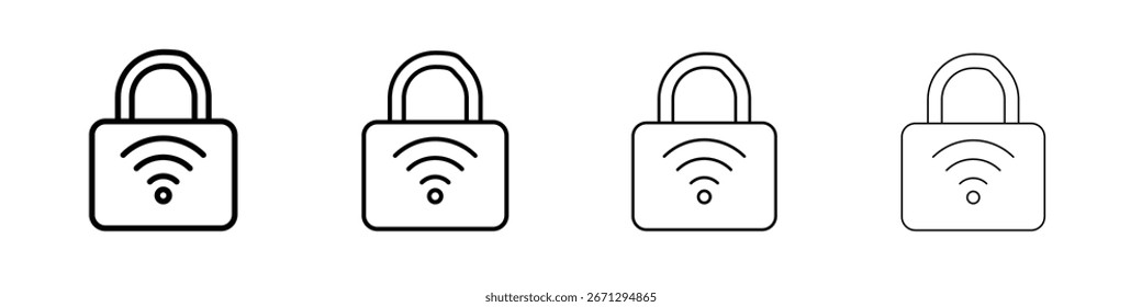 Iconos de bloqueo inteligentes. trazos de línea iconos simples