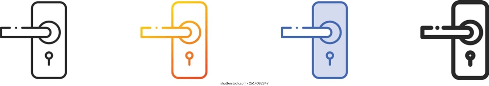 smart lock icon.Thin Linear, Gradient, Blue Stroke and bold Style Design Isolated On White Background