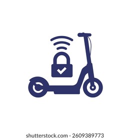 smart lock for a kick scooter icon on white