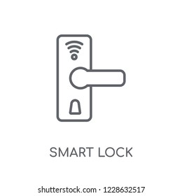 Smart lock linear icon. Modern outline Smart lock logo concept on white background from Smarthome collection. Suitable for use on web apps, mobile apps and print media.