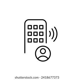 Smart lock with personal account memory. Pixel perfect, editable stroke icon