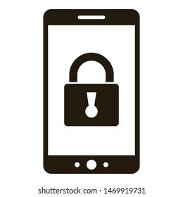 Smart lock smartphone icon. Simple illustration of smart lock smartphone vector icon for web design isolated on white background