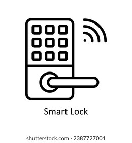 Smart Lock vector  outline Design illustration. Symbol on White background EPS 10 File