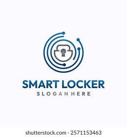 Smart locker logo design template. Safe storage technology concept. Creative vector symbol.