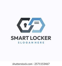 Smart locker logo design template. Safe storage technology concept. Creative vector symbol.