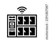 smart lockers autonomous delivery glyph icon vector. smart lockers autonomous delivery sign. isolated symbol illustration