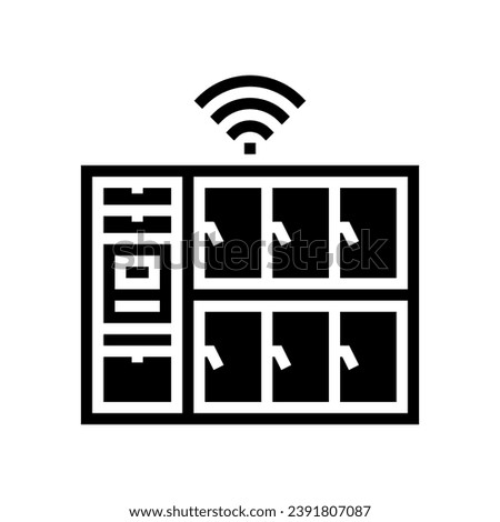 smart lockers autonomous delivery glyph icon vector. smart lockers autonomous delivery sign. isolated symbol illustration