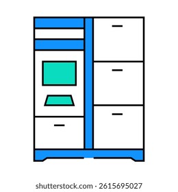 smart lockers autonomous delivery line icon vector. smart lockers autonomous delivery sign. isolated symbol illustration