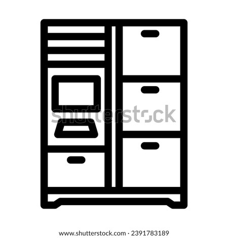 smart lockers autonomous delivery line icon vector. smart lockers autonomous delivery sign. isolated contour symbol black illustration