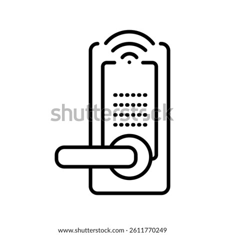 smart locks black line icon for digital and print projects.  Minimal clean icons for apps and websites. Modern simple icons for UI UX and branding