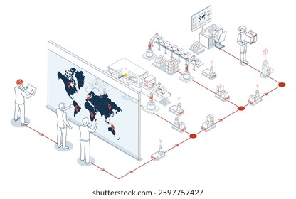Smart logistics automated warehouses, efficient labor, wireless transport, robotics, Industry 4.0 with AGV and AMR.