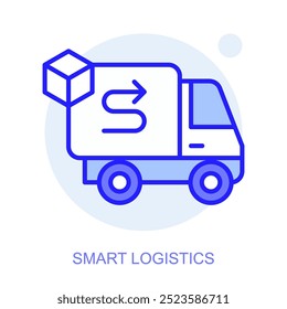 Ícone de conceito do Smart Logistics. Fábrica inteligente. Tecnologias modernas. Indústria 4.0. Produção automatizada. Ilustração linear de vetor.