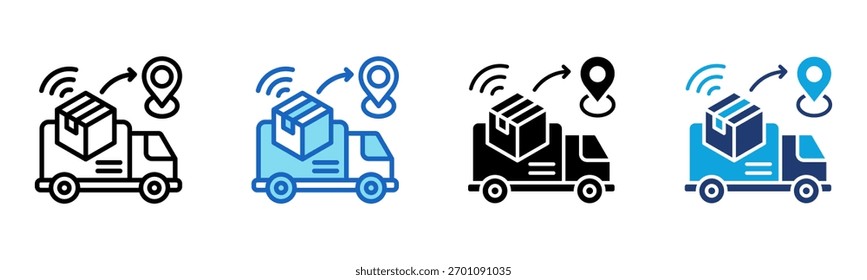 Icono de logística inteligente Multi Style Ilustración vectorial