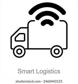 Logística inteligente y concepto de icono de transporte