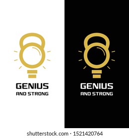 Smart logo design of kettlebell and bulb with clean background - EPS10 - Vector.