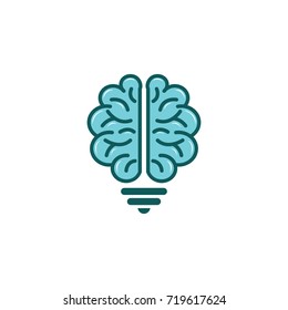 Smart logo vector design template, light bulb and brain organs logo or icon