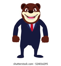 Smart looking Bear business character