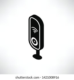 smart loudspeaker voice control icon solid isometric design