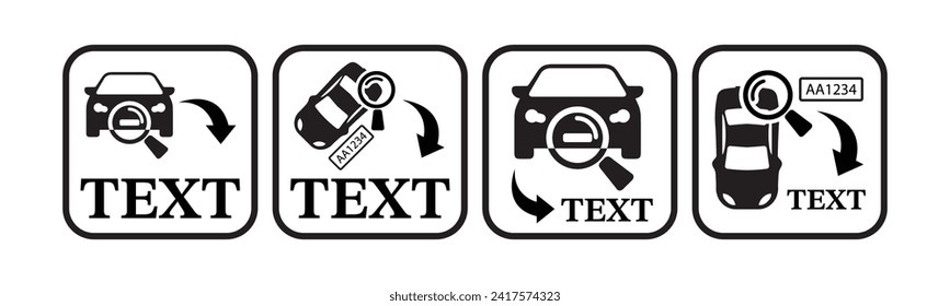 Smart LPR Camera Parking System icon vector illustration. Automated License Plate Recognition Parking Lot symbol. Monitoring and Managing Parking Lot logos. Vector illustration.