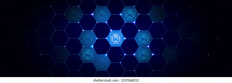 Smart machine cheep icon in the technological comb bacground