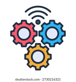 Smart Machine Icon Lineal Color Design Vector Illustration