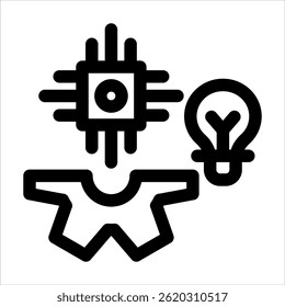 Smart Machine Outline Icon. Simple Vector Illustration on White Background