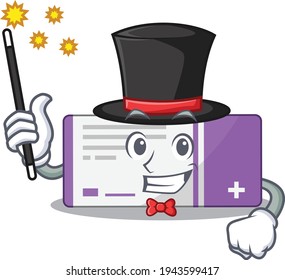 A smart Magician of medicine box caricature design style. Vector illustration