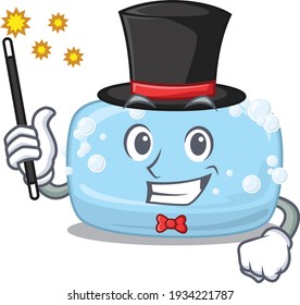 A smart Magician of soap caricature design style. Vector illustration