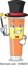 A smart Magician of toothpaste caricature design style. Vector illustration