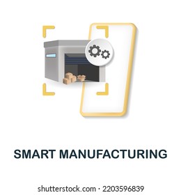 Smart Manufacturing icon. 3d illustration from internet of things collection. Creative Smart Manufacturing 3d icon for web design, templates, infographics and more