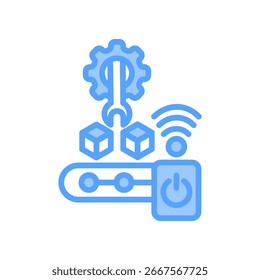 Smart Manufacturing Symbol blau Vektorgrafik
