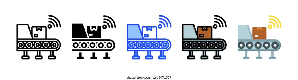 Smart Manufacturing Icon Collection With Multiple Styles
